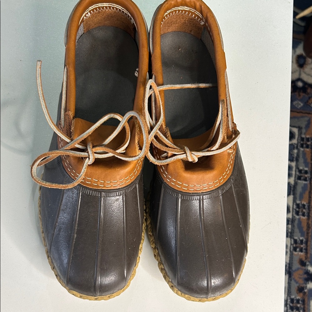 L.L. Bean Men's Brown and Tan Rain Boots,size 9